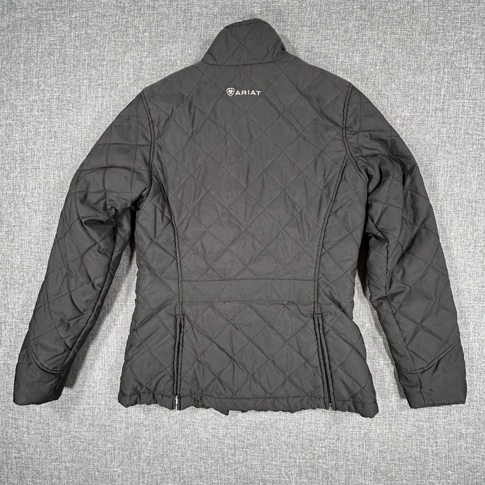 Ariat Quilted Equestrian Jacket Womens Small Black Horseback Riding Barn Coat - Picture 2 of 13